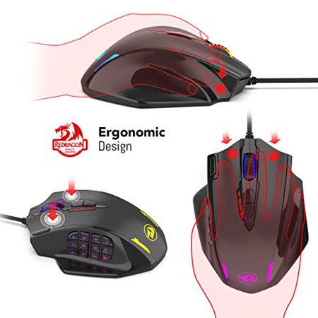 Mouse Gaming Redragon Wired Macro RGB IMPACT M908