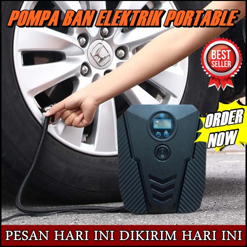 Kompa pompa ban portable elektrik modern penambah angin ban mobil motol praktik original termurah
