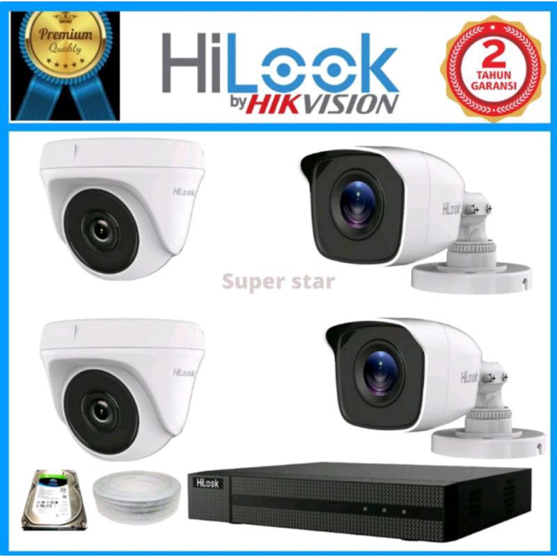 PAKET CCTV HILOOK 8 CHANNEL 4 KAMERA 2MP AUDIO SERIES