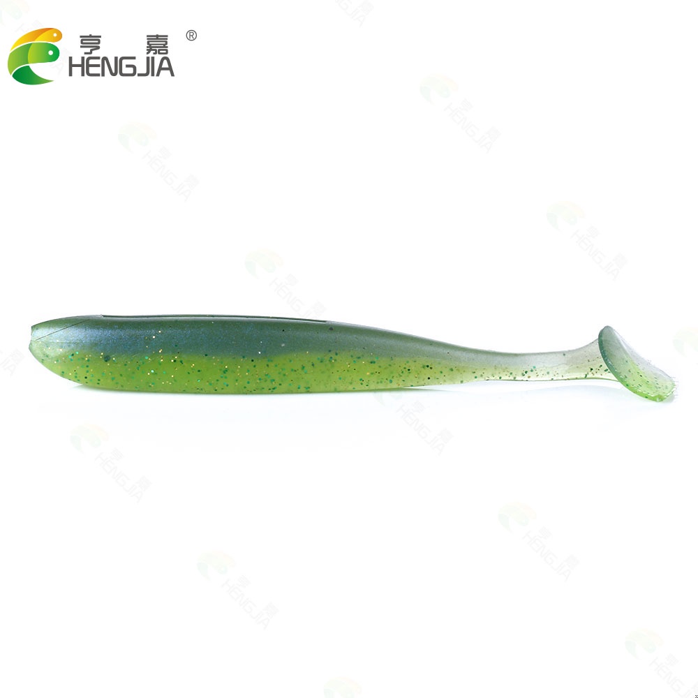 Hengjia 6pcs / Kantong Umpan Pancing Softlure Tiruan Bentuk Ikan 100mm 5.4g Bahan Silikon