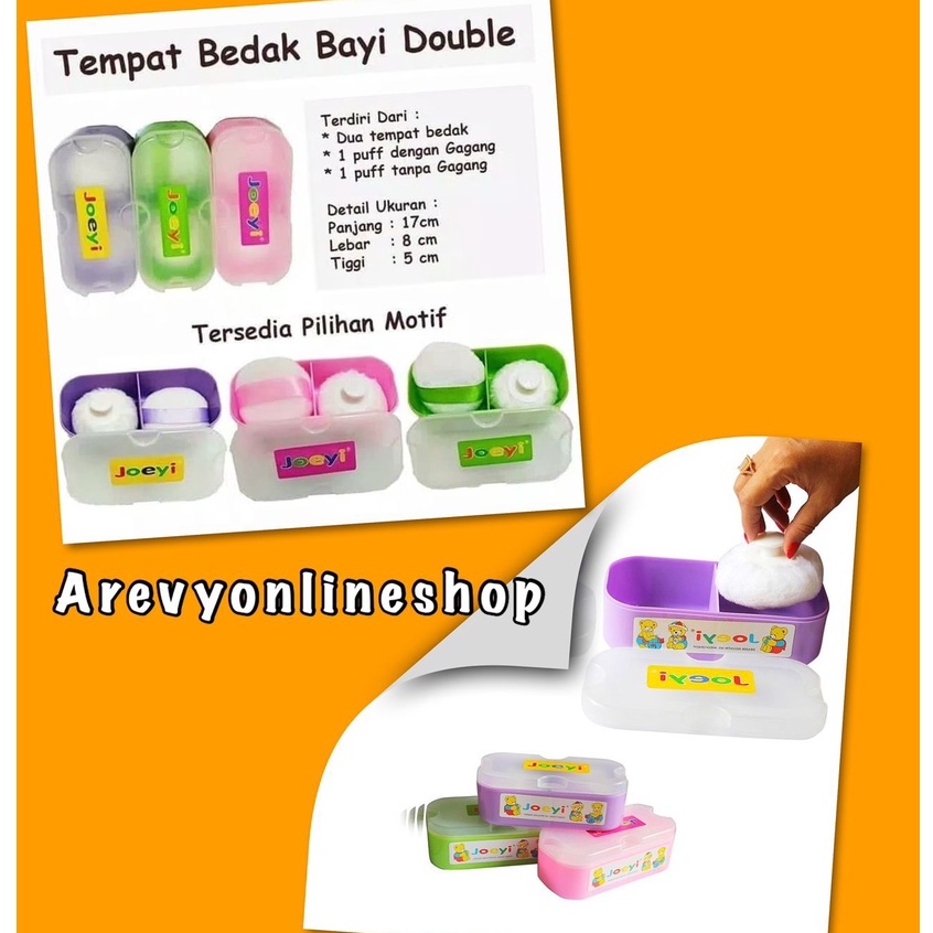 Flower Tempat Bedak Bayi Anti Pecah 2 Puff / Wadah Tabur Bayi 2 in 1 / Peralatan Mandi Bayi Lusty Bunny