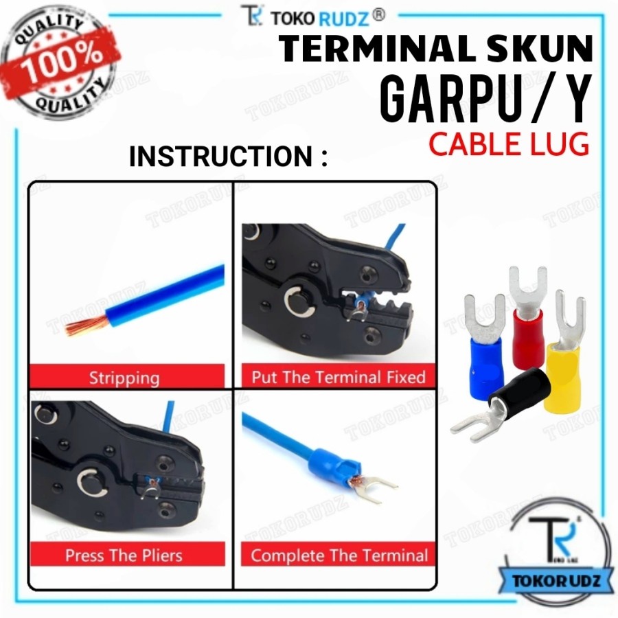 Sekun Kabel Skun Y Isolasi Konektor Kabel Terminal SV1.25-3 SV1.25-4