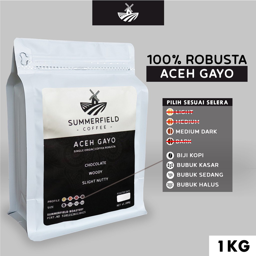 Kopi Robusta Aceh Gayo 1KG (Biji/Bubuk) Summerfield