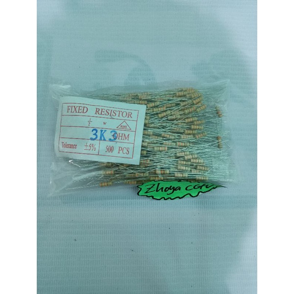 50pcs resistor 1/2wat 3k3/resistor 3k3 1/2watt