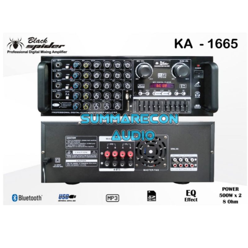 Amplifier Karaoke Black Spider KA1665 Original Kualitas Terbaik