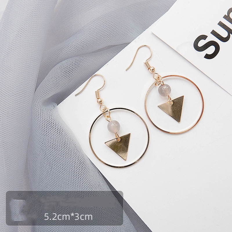 Anting Tusuk Gantung Temperament Desain Geometri Gaya Korea / Simple / Populer / Sexy Untuk Wanita