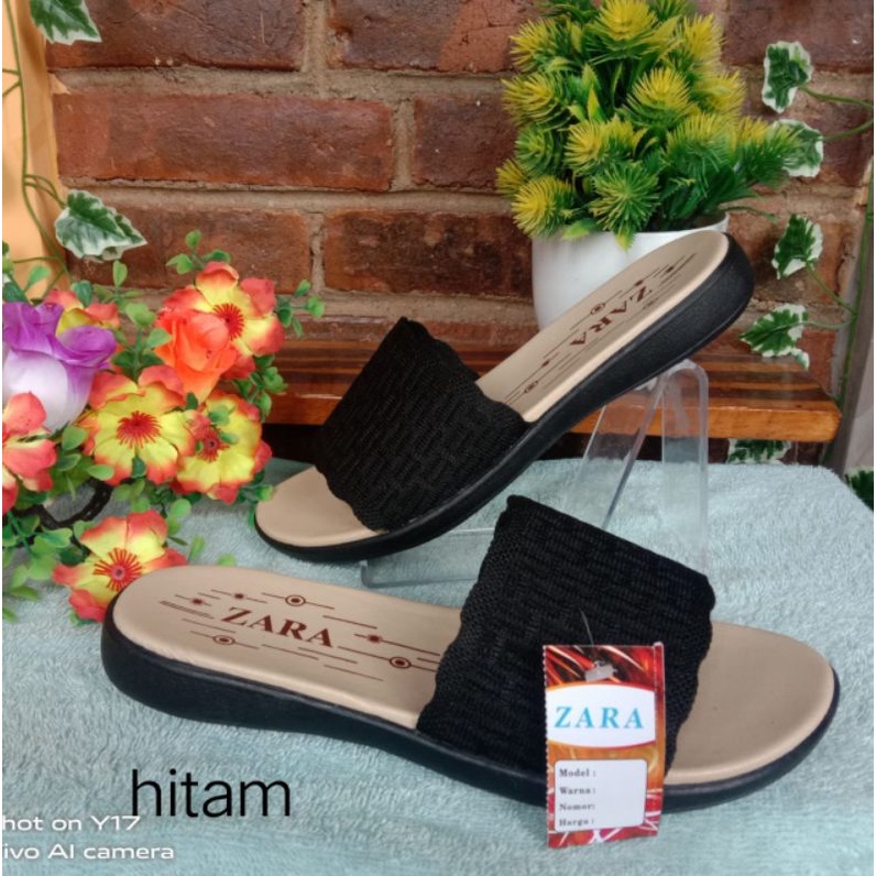 Flat slop rajut import/sandal cewek/sandal slop/Sandal jepit karet