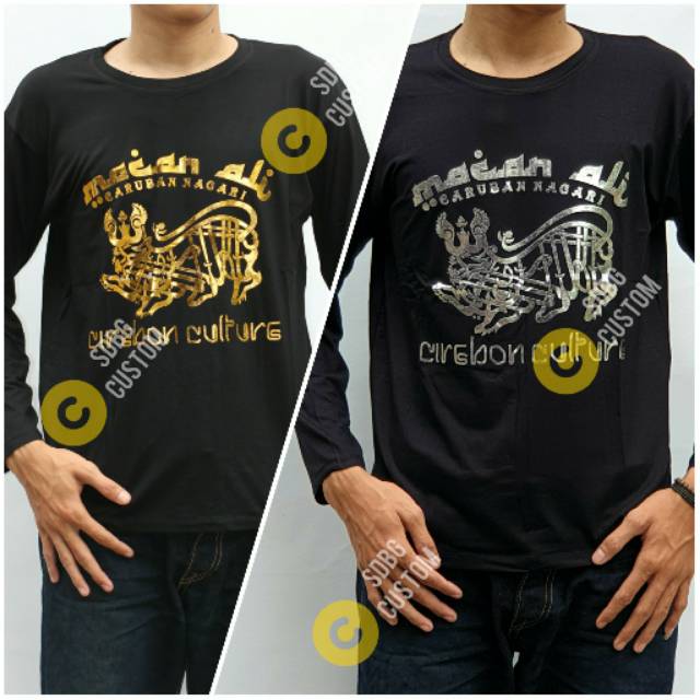 Kaos baju macan ali khas cirebon, bendera cirebon lengan panjang