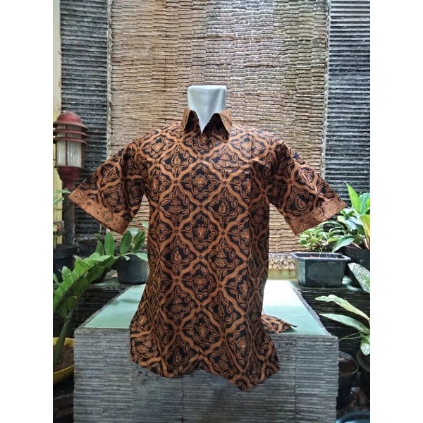 HEM BATIK SOGAN SOLO | KEMEJA PRIA MOTIF BATIK SOGAN SOLO ASLI