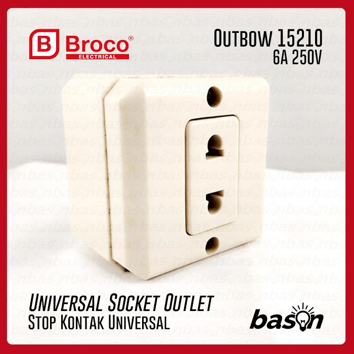 BROCO 15210 Universal Socket 6A 250V | Stop Kontak Universal Outbow