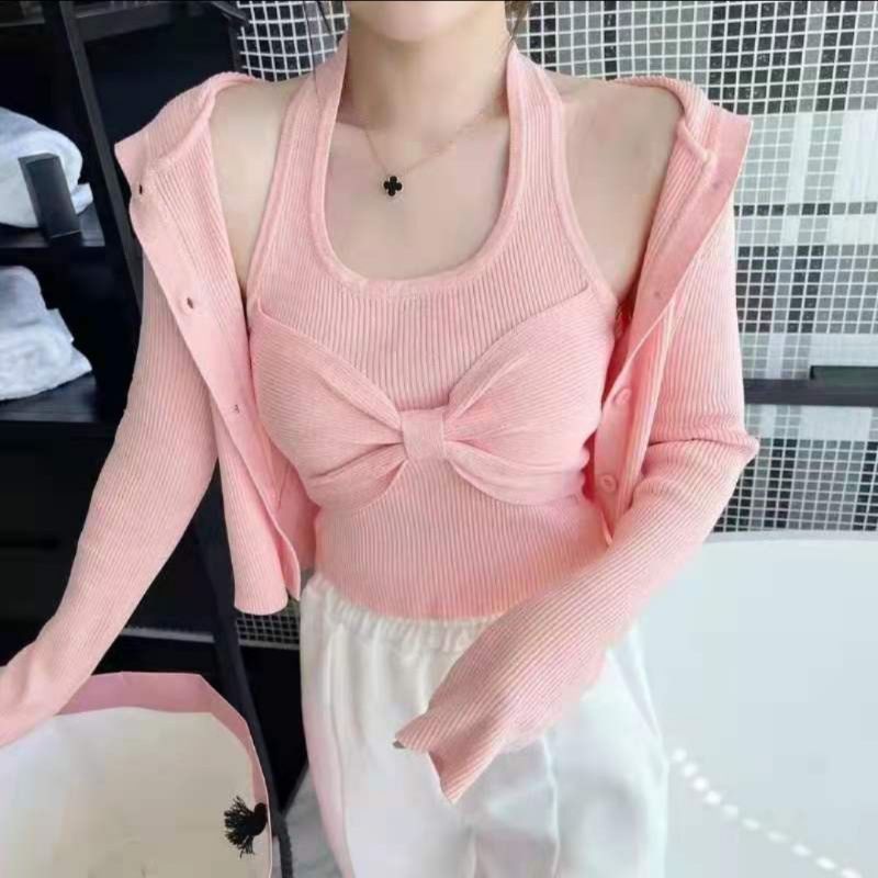 MDLV ~ V8 BOA KNITTED SET (2PCS) TOP + OUTER RAJUT PREMIUM ATASAN RAJUT IMPORT FASHION IMPORT WANITA