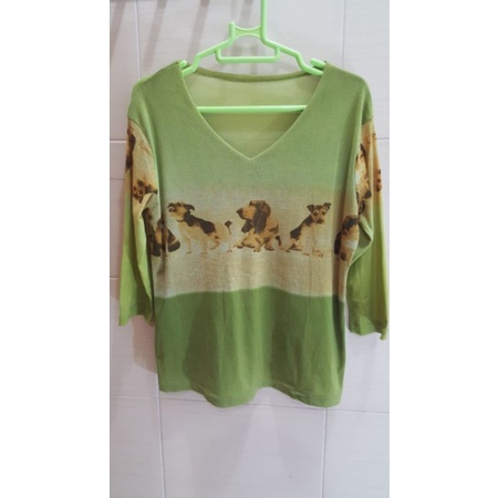 Blus hijau sifon XL Preloved