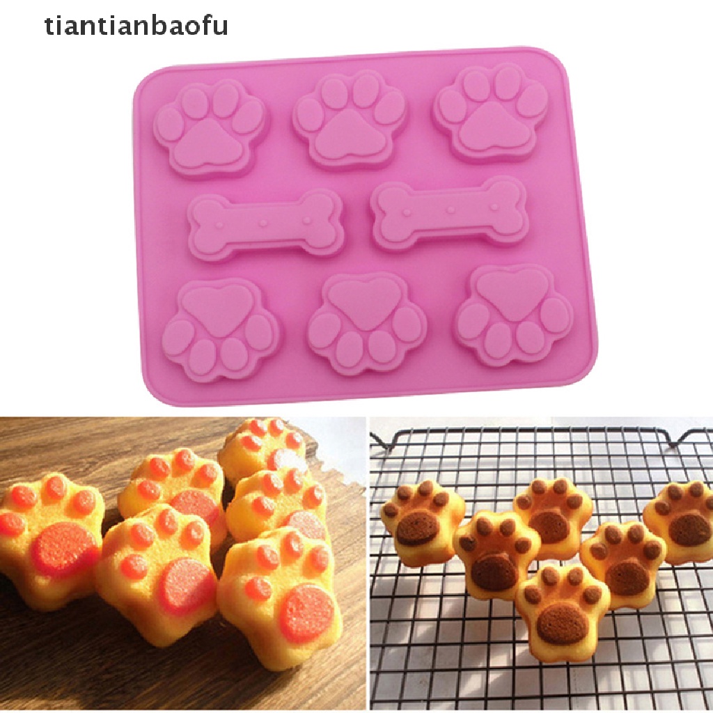 [tiantianbaofu] Silicone Baking Mold Dog Bone Dog Footprint Cake Mold Food Grade Baking Mould Boutique