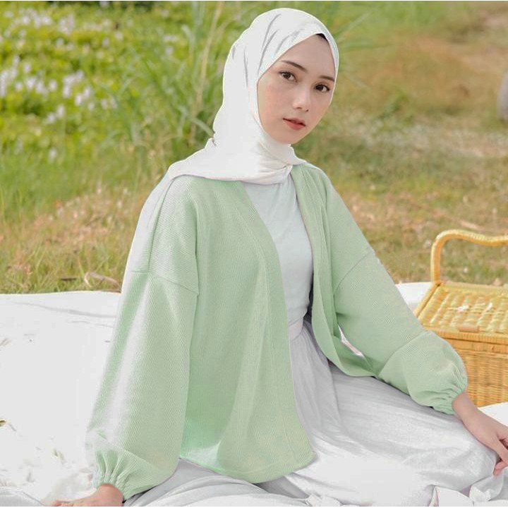 LAURA BALON CARDIGAN-HIJAU MINT