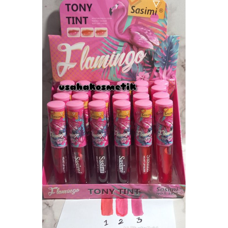 PROMO 3PCS LIP TINT MATTE VELVET SASIMI COVER FLAMINGO HARUM PERMEN NO.1952