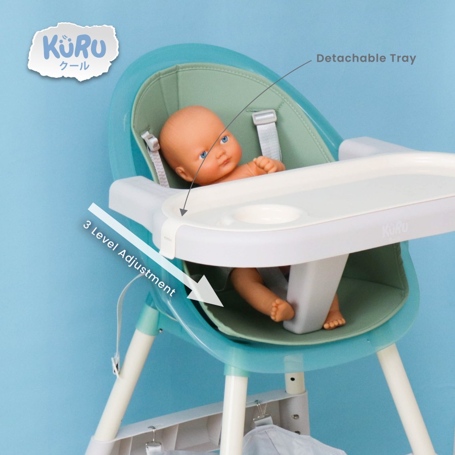 KURU 3in1 High Chair | Kursi Makan Bayi Leather Booster Low HC-8953