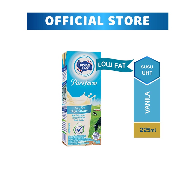 

Frisian Flag Susu Cair Low Fat Vanilla 225Ml - Alhanan/04