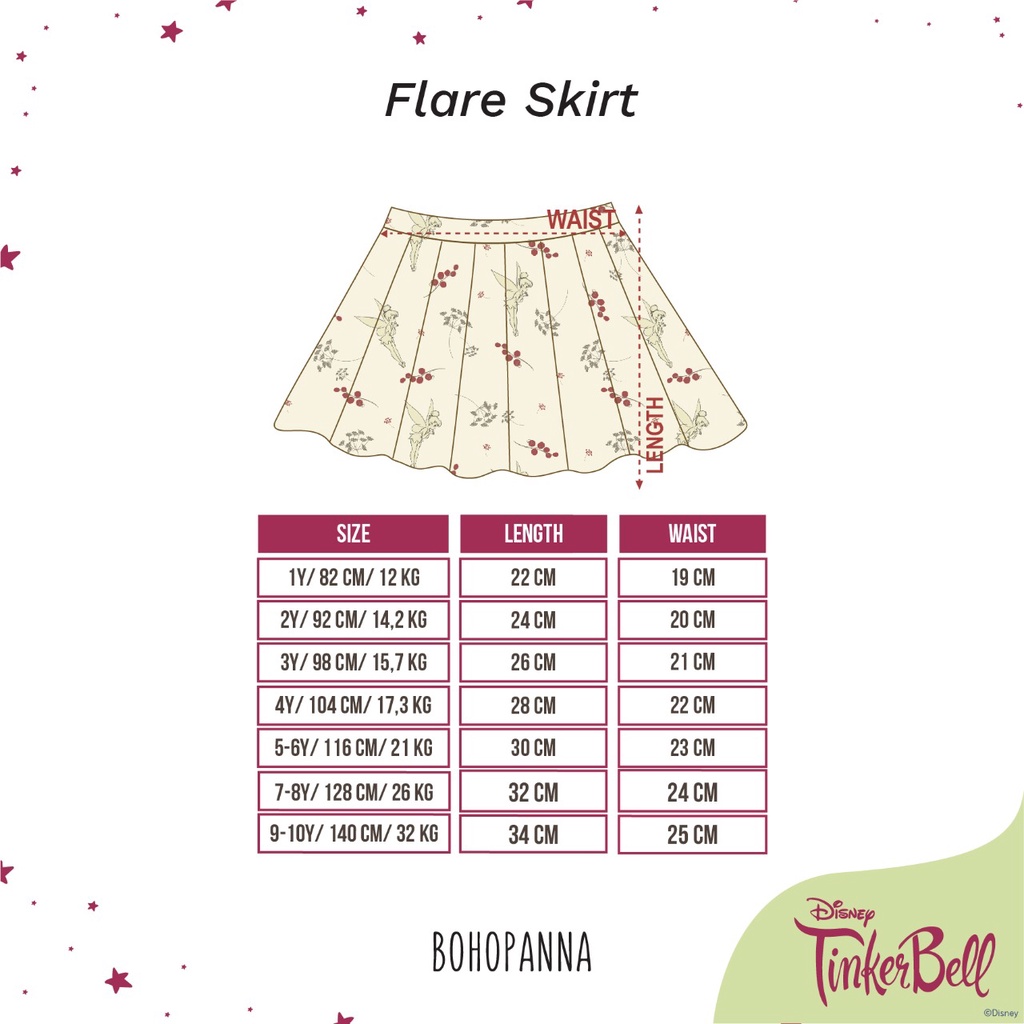 BOHOPANNA FLARE SKIRT DISNEY / ROK FLARE ROK LIPAT MOTIF DISNEY / ROK ANAK