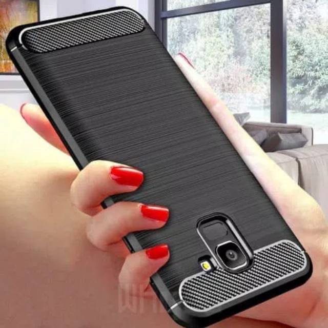 SAMSUNG J6 PLUS CASE SLIM CARBON SOFT CASE CASING RUGGED ARMOR CASE SAMSUNG J6PLUS J6+