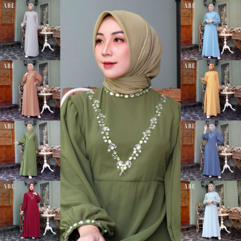 FASHION MUSLIM//NUHA DRESS PAYET//Kode AB