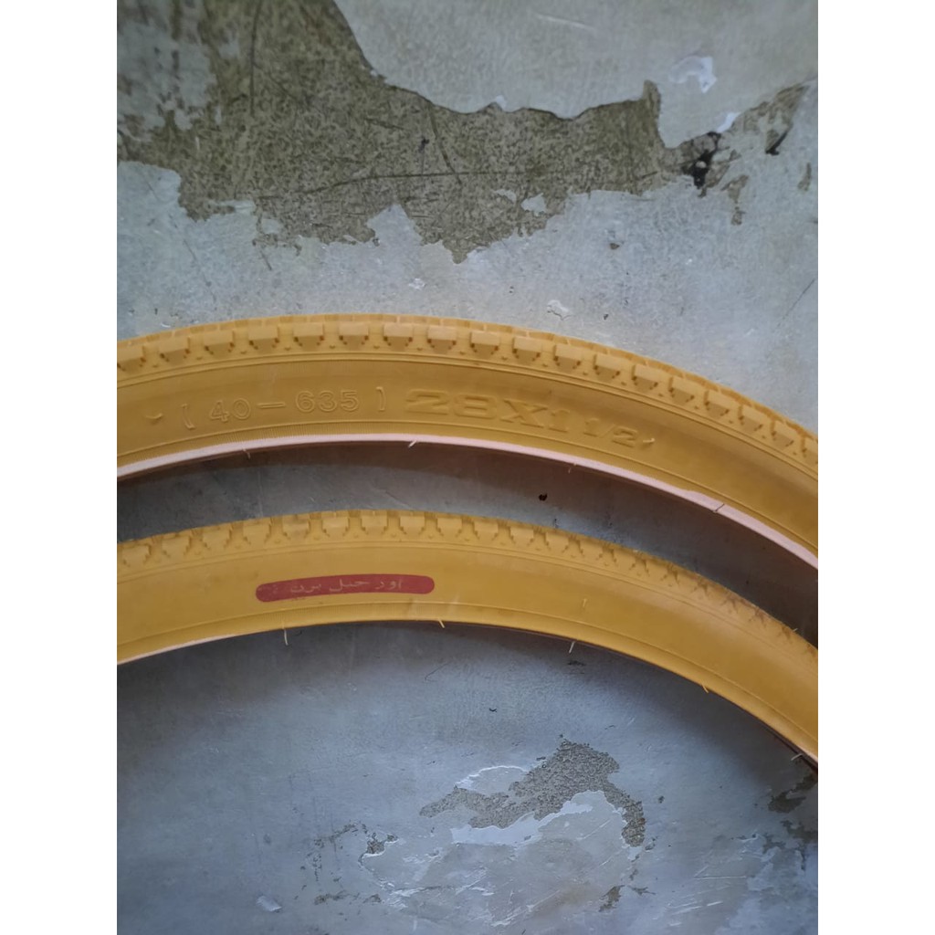 TERMURAH!!! Ban Luar Sepeda / Becak Ukuran 28 x 1.1/2 LUCKY STONE Kuning / Realpict / Satuan