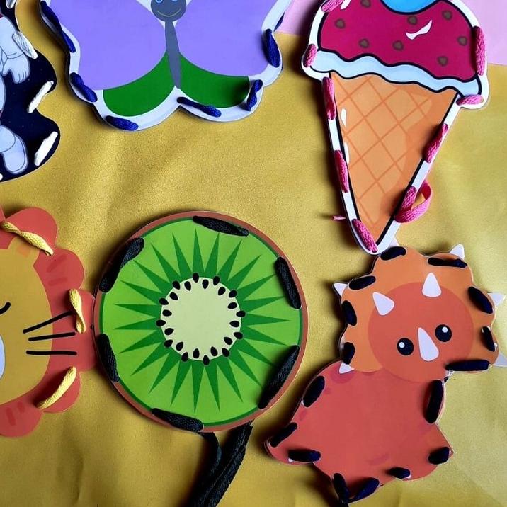 Mainan Motorik Anak 2 3 4 5 Tahun Montessori Toys Mainan Motorik Halus Kasar Meronce Menjahit dengan