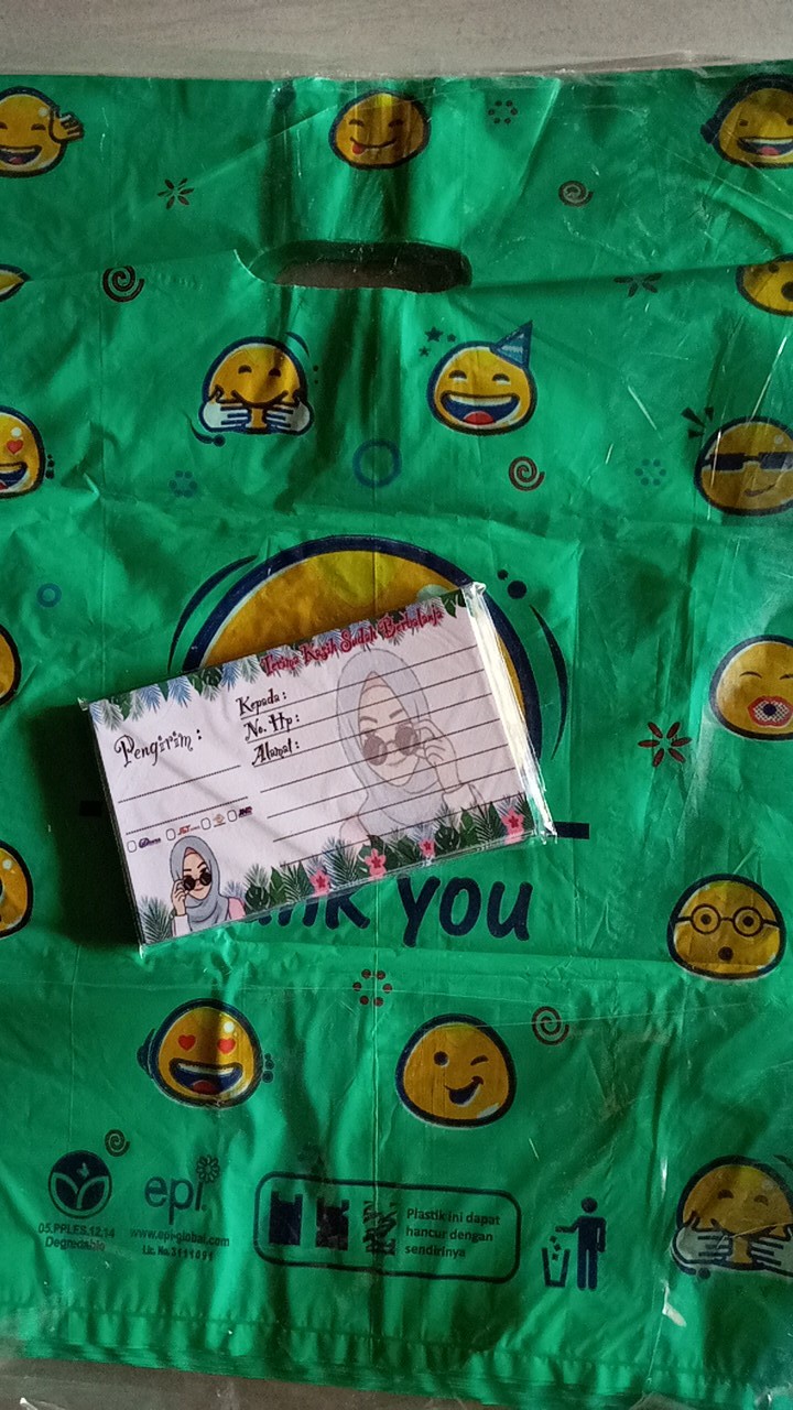 Kantong Kresek Olshop/kresek Motif/kresek Smile/kresek Olshop Tanggung Tipis 30x40 Cm Termurah