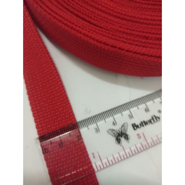 bisban tali webbing polos tebal KRB03 ukuran 2 cm 1 rol panjang 27 meter