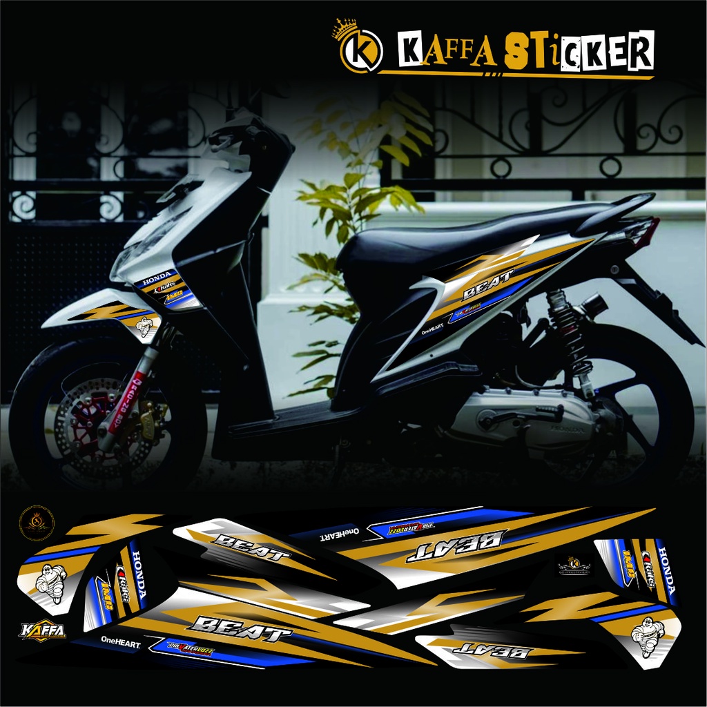Sticker Striping BEAT Karbu Variasi Stiker Honda Lis Motor Honda Beat Karbu Desain Racing Road Race 