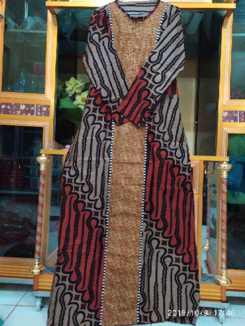 Ms Gamis Batik Sriwedari Maxi Super Jumbo Xxl Ld 110c. Bumil/busui Katun Sogan