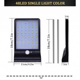 Lampu Solar Outdoor 48 LED 7 Color Temperature +Remote 2700-6000K - 1501B - Black