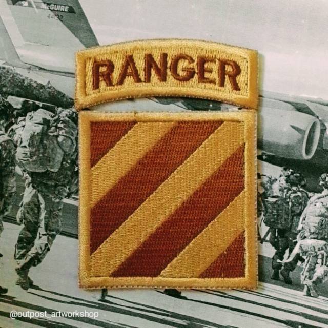 Patch 3rd Infantry Division Ranger Tab DCU Desert US Army Military Emblem Bordir