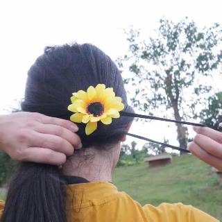 Nadisse Cod Ikat Rambut Sunflower Ikat Rambut Bunga Matahari