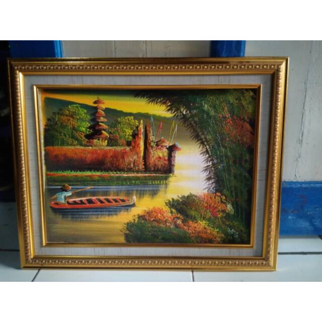Frame dan lukisan pemandangan bali