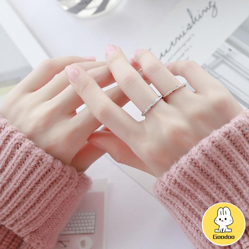 Cincin Matte Tahan Karat Gaya Korea Untuk Pria Dan Wanita -Doo