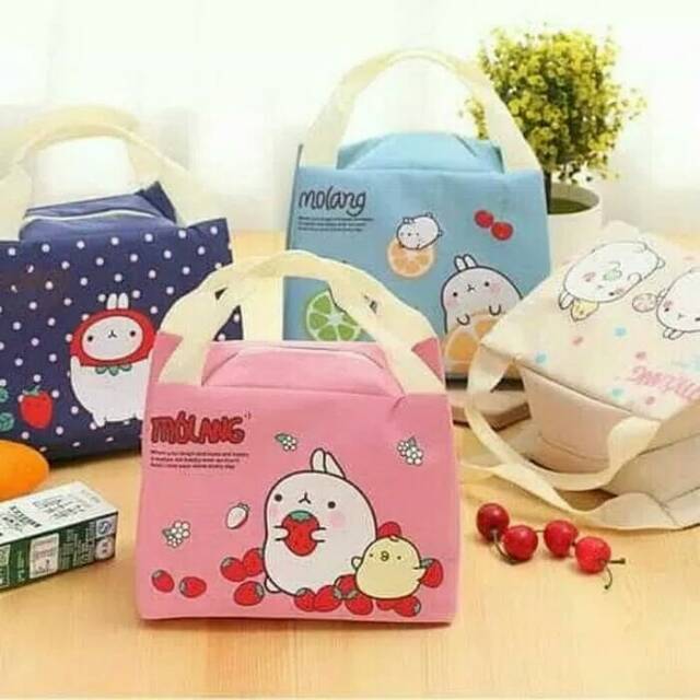 New tas bekal makanan lunch bag cooler bag motif cartoon Molang