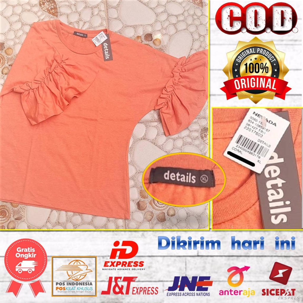 NEVADA KAOS POLO T-SHIRT PRINT CEWEK DUSTY PINK- PAKAIAN -ATASAN -BAJU CEWEK NEVADA DETAILS SIZE XL 