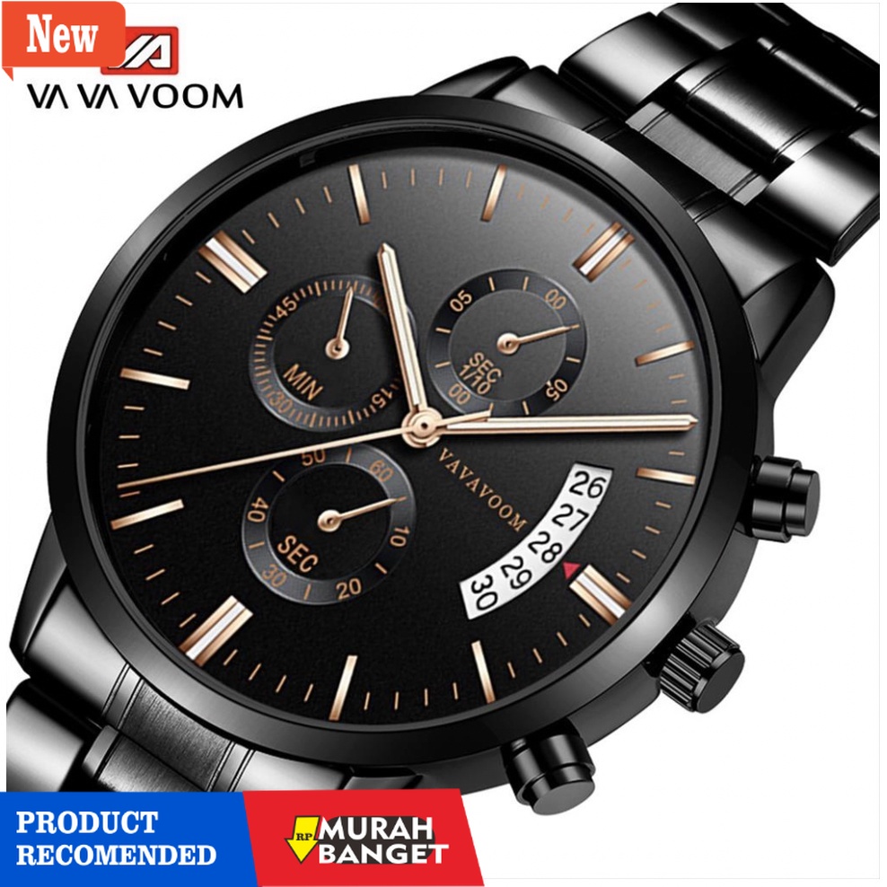 Jam tangan analog pria terbaik- Jam Tangan Pria VAVA VOOM 214 / 8226 VAVAVOOM Tahan Air Stainlees St