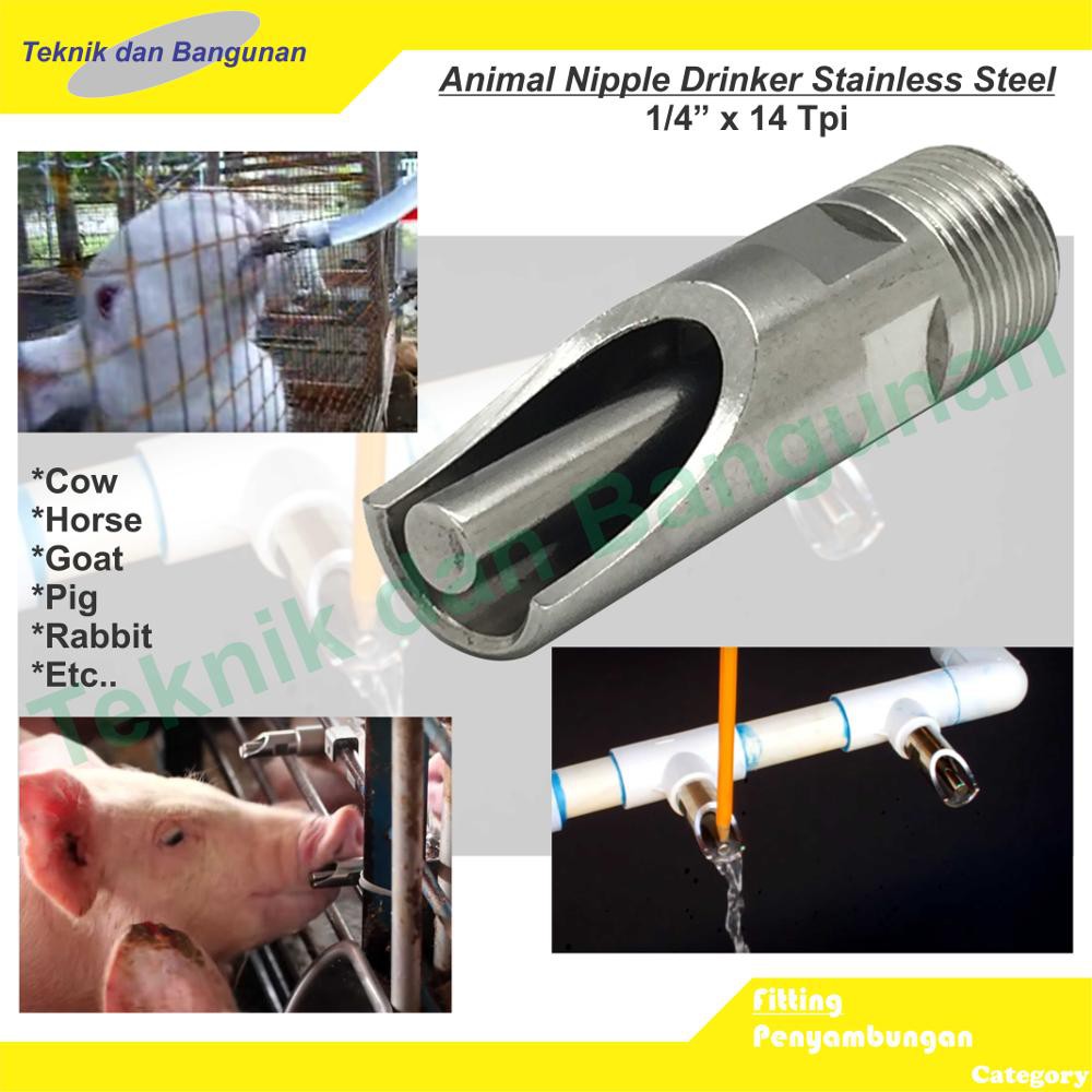 

Animal Nipple Drinker Stainless Steel 1/2" x 14Tpi