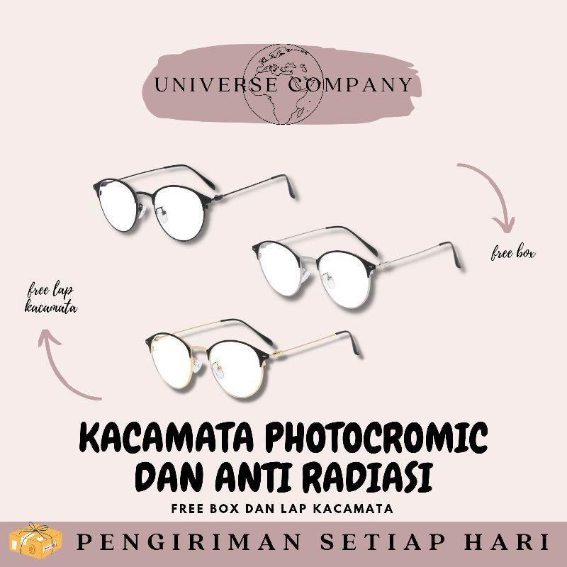 [UC] KACAMATA PHOTOCROMIC DAN ANTIRADIASI TIPE 2 / KACAMATA FASHION