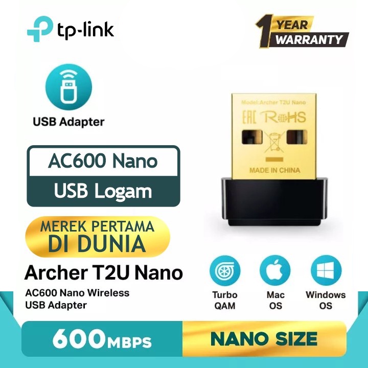 USB Wifi TP-LINK Archer T2U Nano AC600 Nano Wireless Adapter 600Mbps