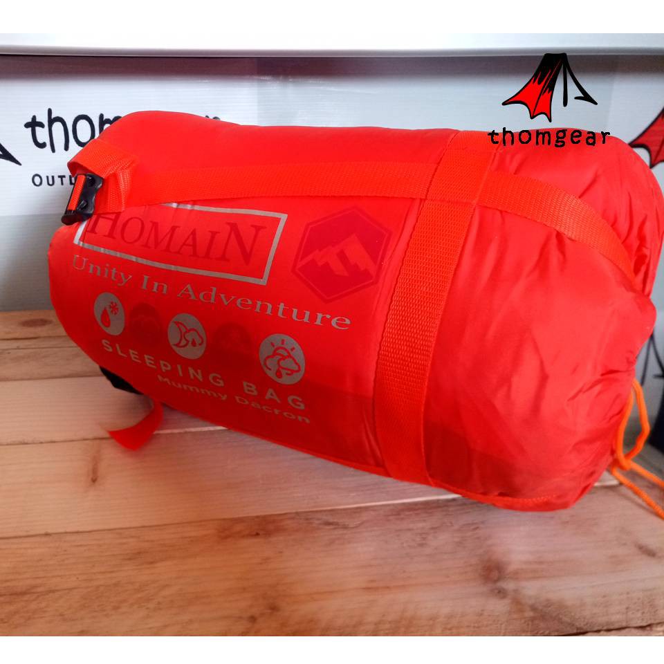 Thomgear Sleeping Bag Dacron Mummi Mummy Dan Polar Lotto Hangat Dan Empuk Kantong Tidur Thomgear