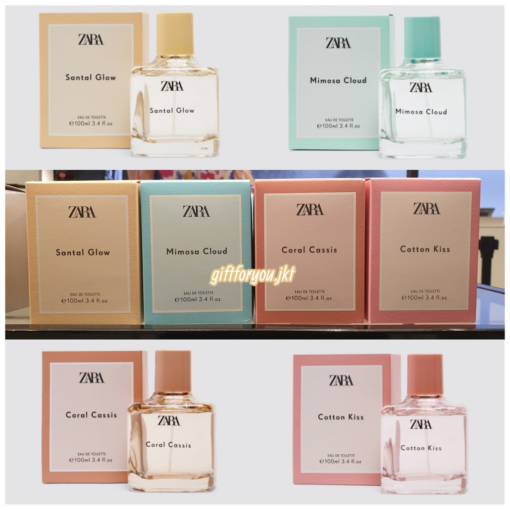Parfum Zara Santal Glow / Mimosa Glow / Cotton Kiss/ Coral Cassis EDT Wanita Perfume Original