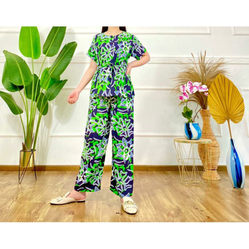 SETELAN CELANA PANJANG KENCANA UNGU / PIYAMA CELANA PANJANG / SETELAN KENCANA UNGU