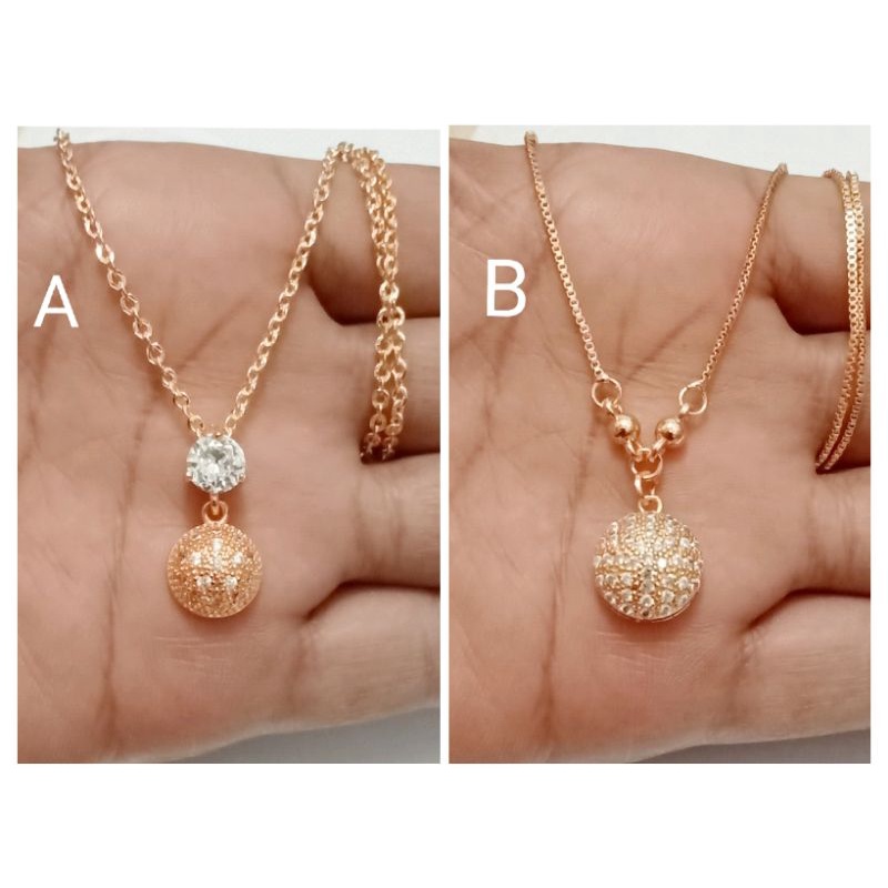 NK472. Kalung xuping wanita lapis emas dgn mata zircon ukuran 45 cm koye