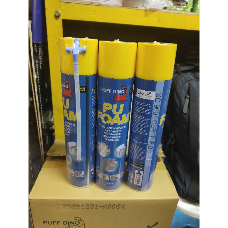 PU FOAM Puff Dino Semprotan busa padat