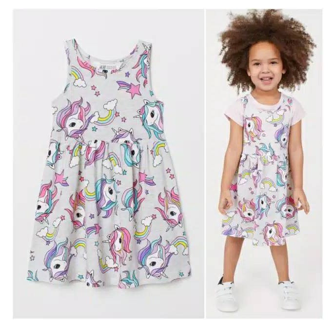h&m kids unicorn dress