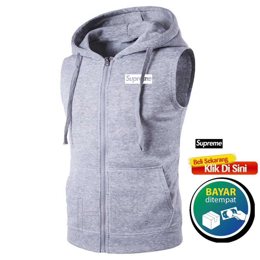 Jaket Hoodie Rompi Singlet Lengan Pendek Casual Olahraga Kekinian Best Seller Pria Wanita