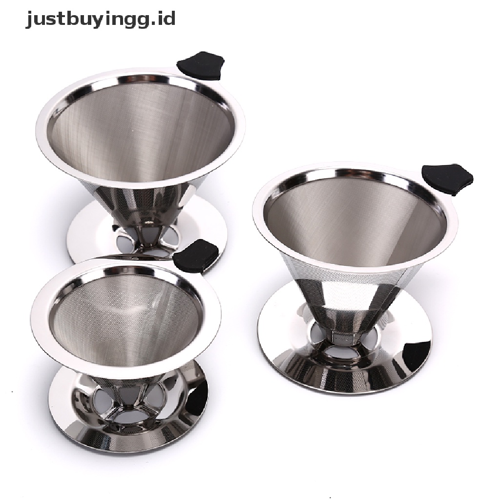 1 Pc Holder Cangkir Saringan Kopi Teh Bahan Stainless Steel Dapat Digunakan Kembali