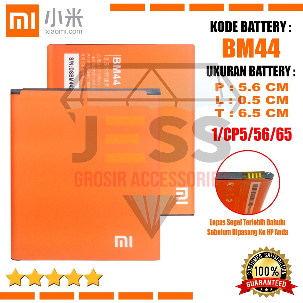 Baterai Battery Original Xiaomi BM40 BM41 BM44 For Tipe HP Xiao mi Redmi 1 , Redmi 1s , Redmi 2 , Redmi 2s , Redmi 2a , Redmi 2 Prime